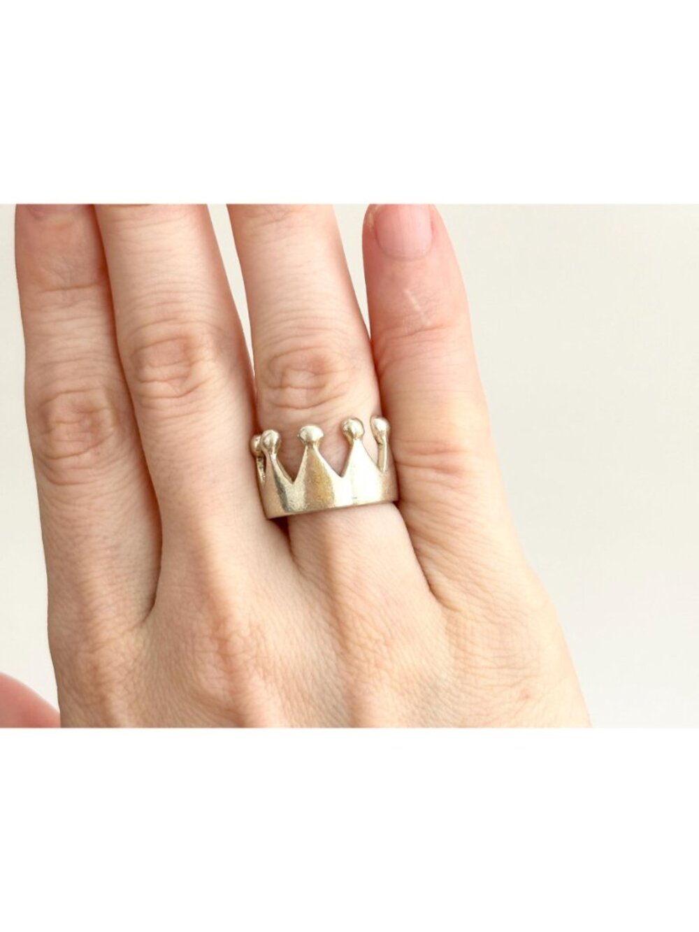 Crown Shaped Polished Bright Minimalist Sterling Silver 925 Vintage Ring - sz 6 - Picture 14 of 14